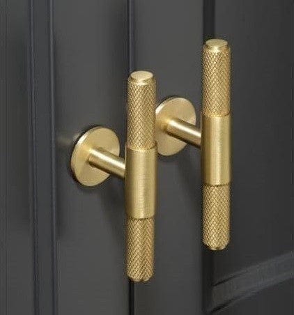 Satin Brass Knurled handle