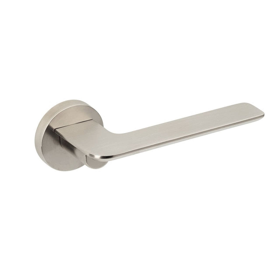 mucheln satin nickel edge door lever passage