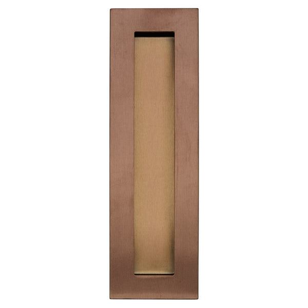 Brushed Copper 200mm flush door handle top
