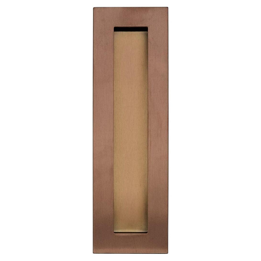 Brushed Copper 200mm flush door handle top