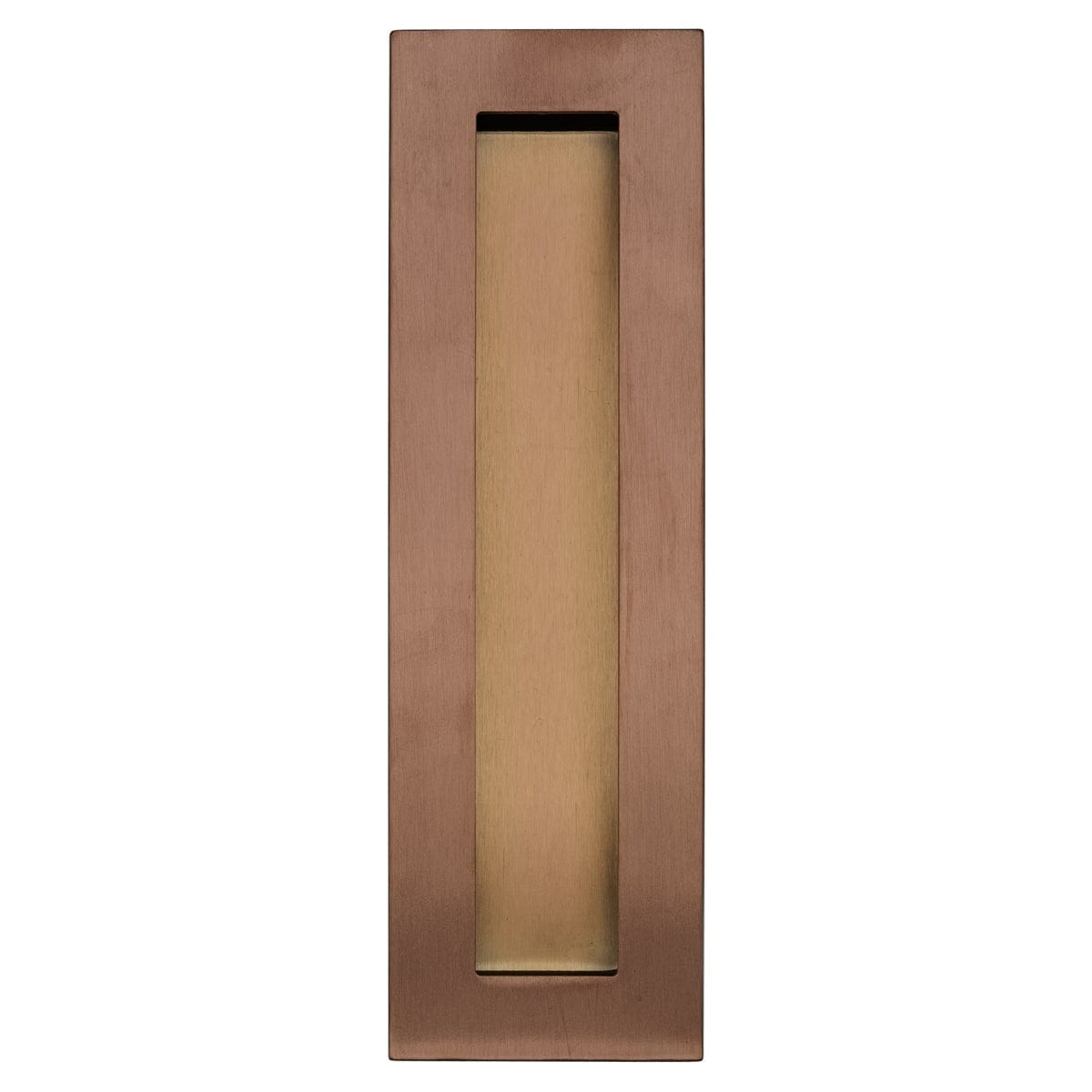 Brushed Copper 200mm flush door handle top