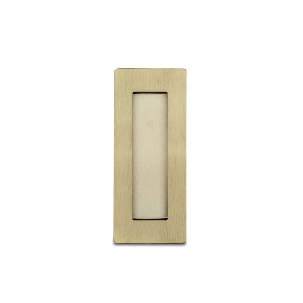 Brass Flush Pull Handle 120mm Rectangle top