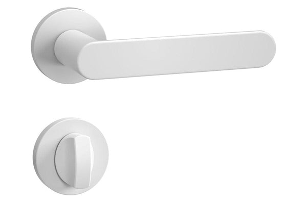 White Door Handle 52mm with Privacy Snib | Mucheln Berkley Series