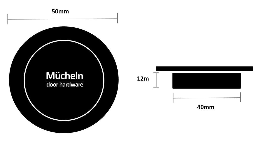 black flush handle 50mm dimensions