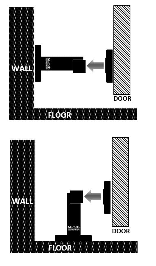 floor and wall mounted options black