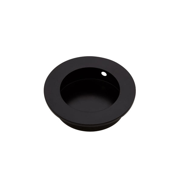 Matte Black Round Flush Pull 50mm | Mucheln