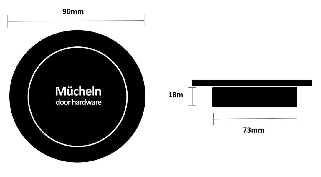 90mm flush round cupboard handle dimensions