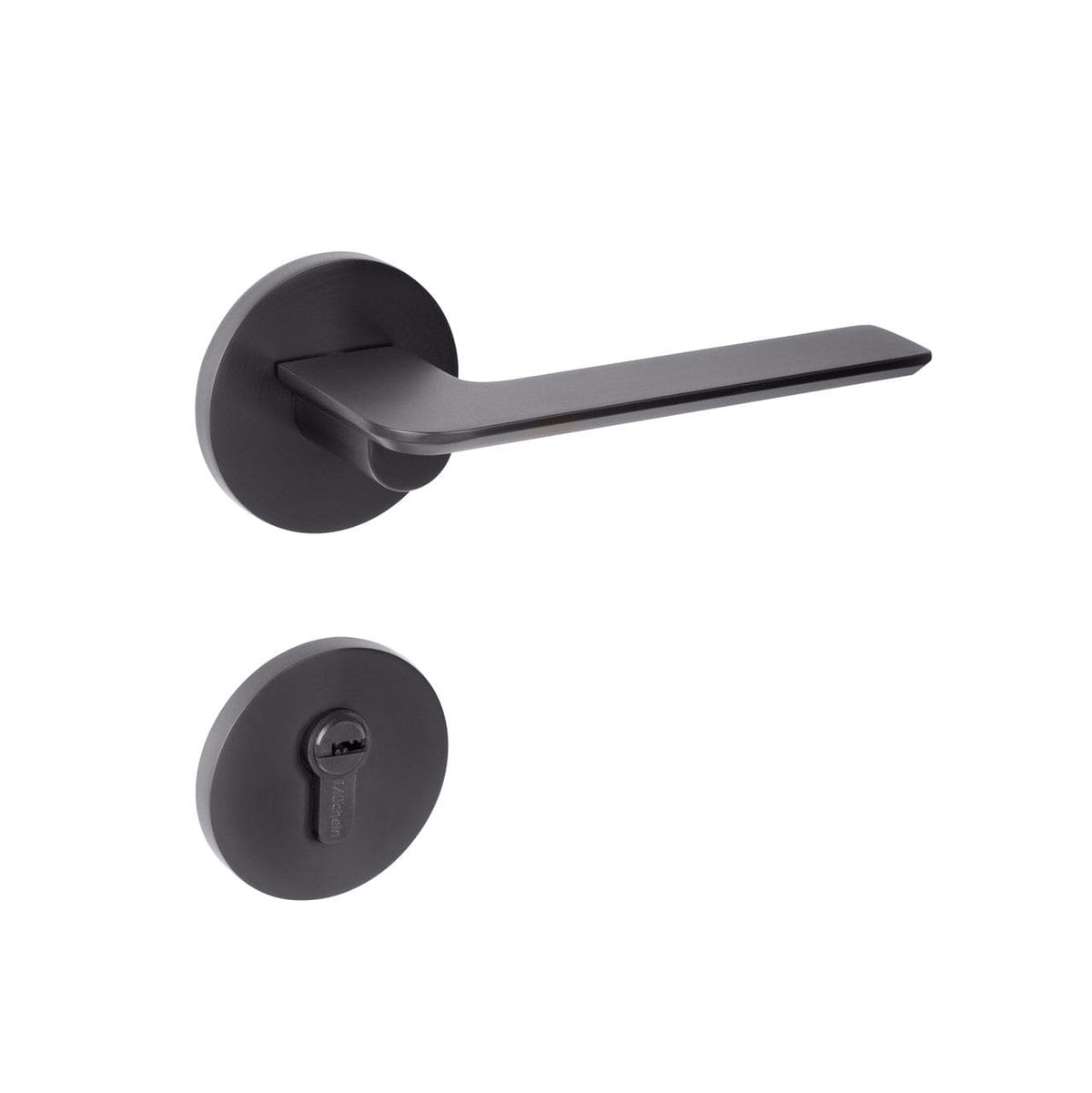 GUNMETAL GREY Door Handle ENTRANCE (63mm rose) I Mucheln EDGE (ED33GM-63)