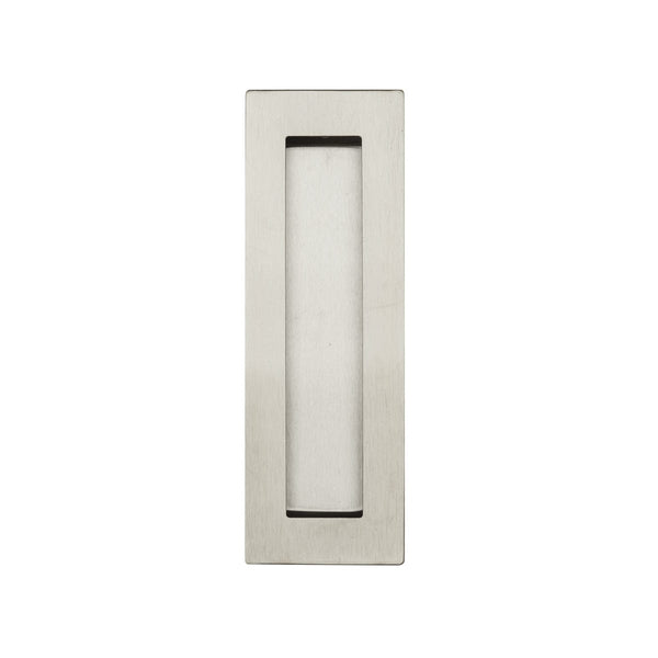 Satin Nickel Rectangle Flush Pull 150mm | Mucheln