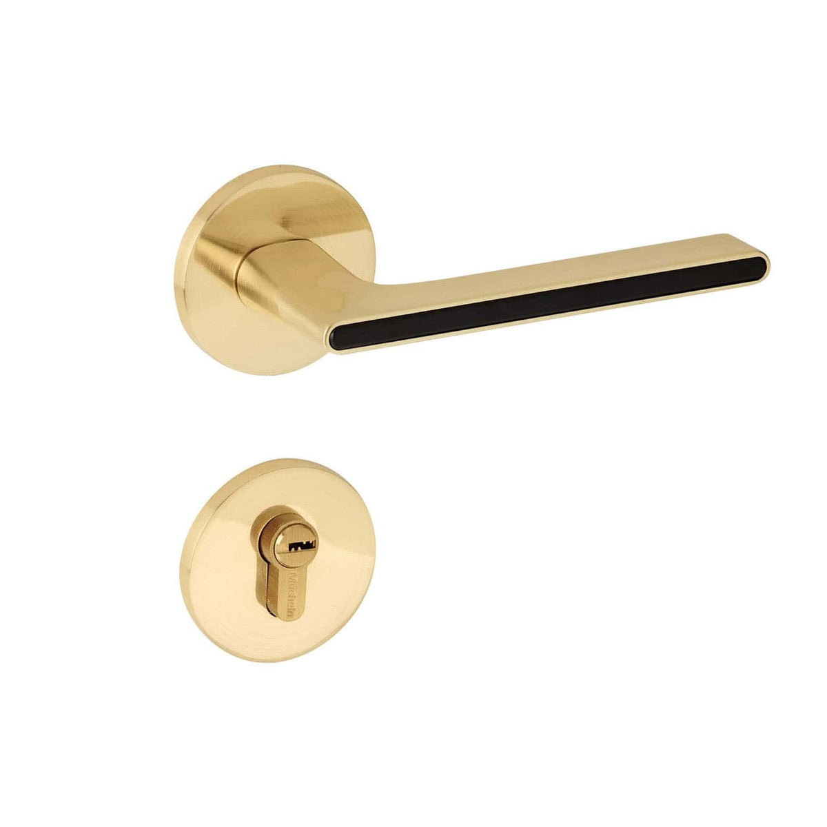 Vanquisher Brushed Brass Mucheln Entrance Set