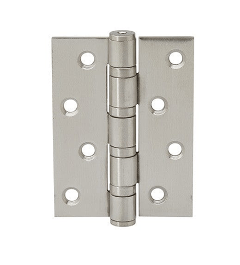 Satin Nickel Fixed Pin Door Hinge 100mm x 75mm (2 Hinges) | Mucheln