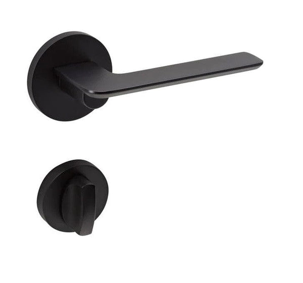 Matte Black Door Handle 63mm with Privacy Snib | Mucheln Edge Series