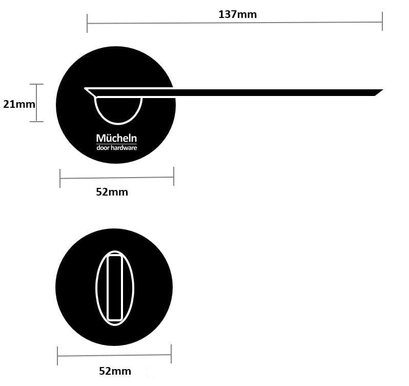 edge black door handle dimensions