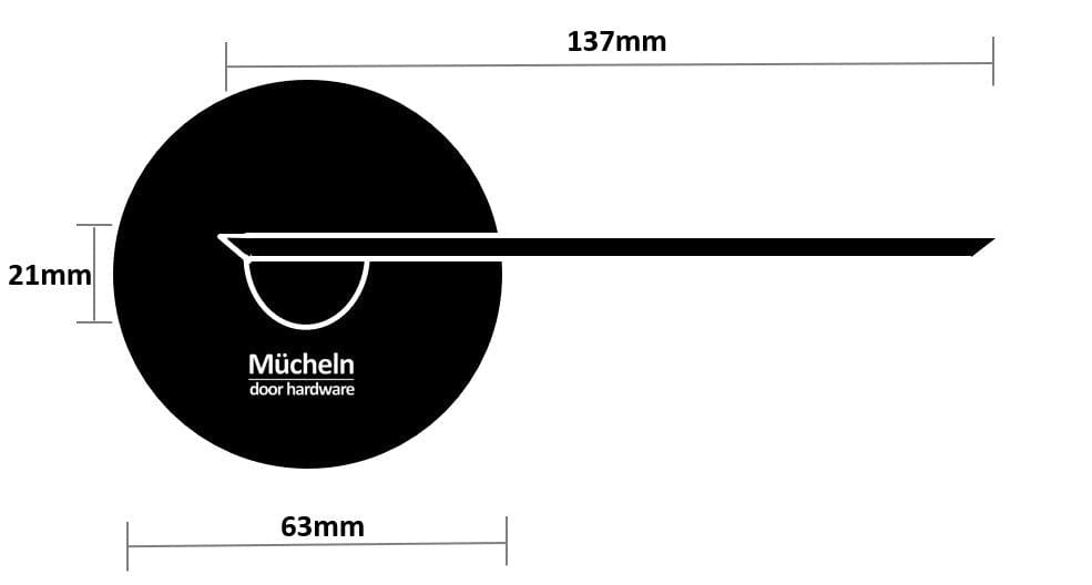 50mm hole satin nickel door handle dummy dimensions