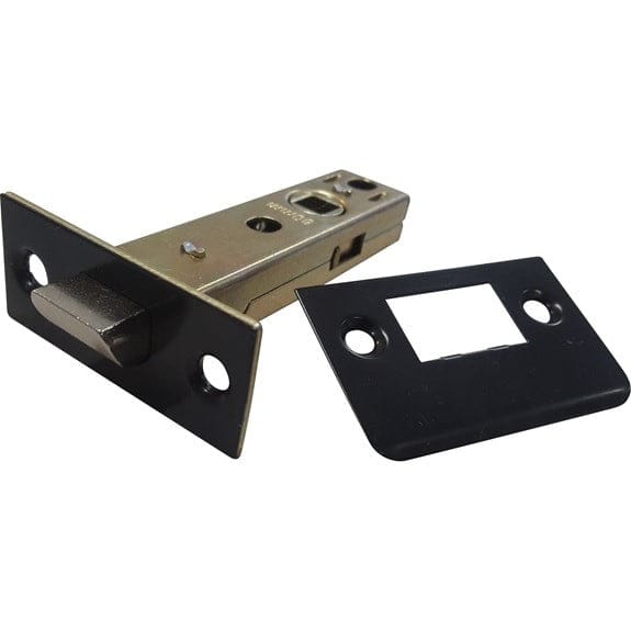 black door handle striker plate