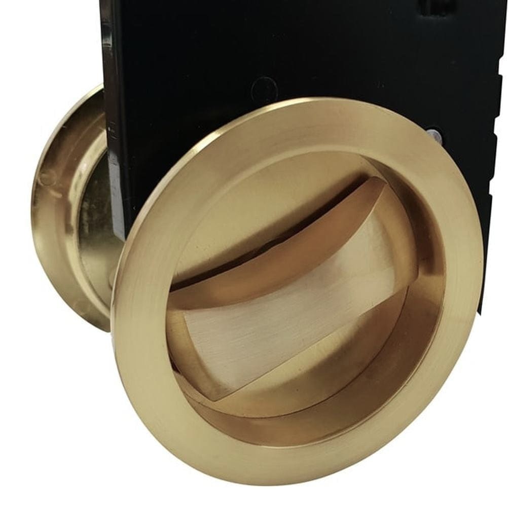 brass cavity sliding lock close up