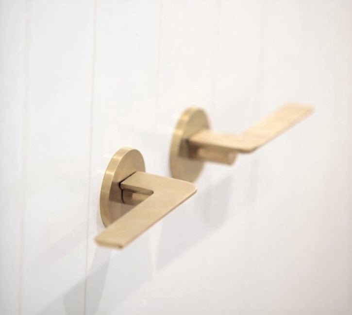 Satin Brass Door Lever double dummy