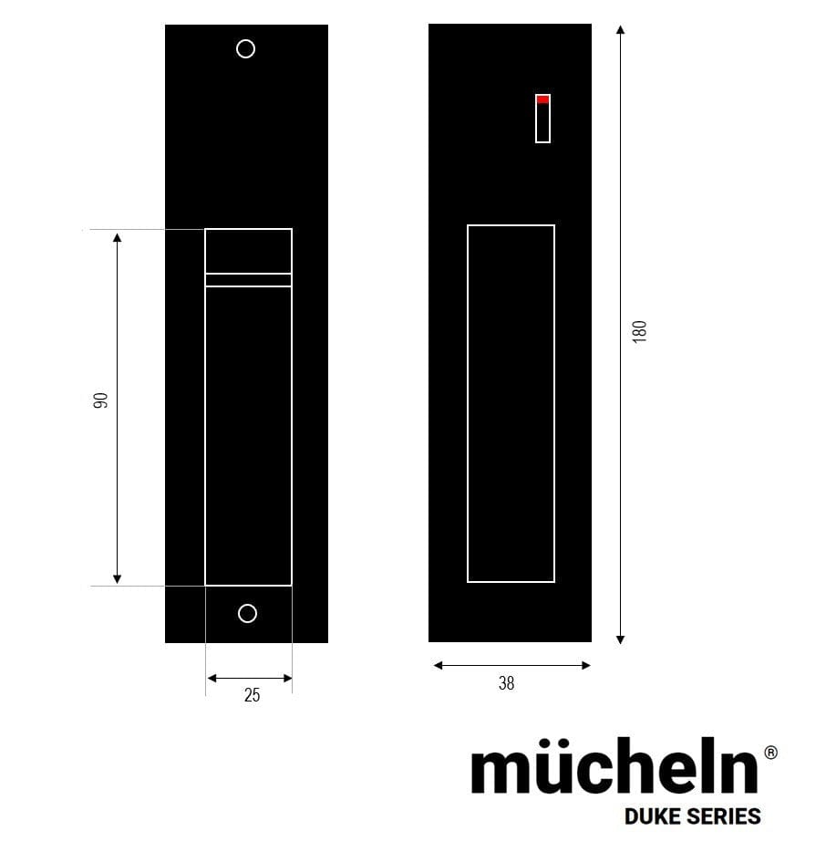 Duke Privacy Set Brushed Brass Sliding Door Privacy Set I Mucheln Duke Series – HardwareBox
