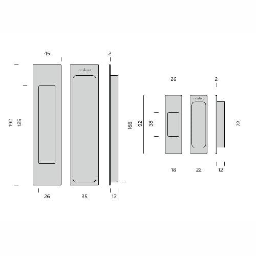 mardeco black sliding door handle set dimensions
