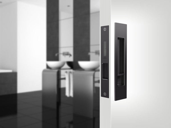 Mardeco black sliding door flush pull set privacy