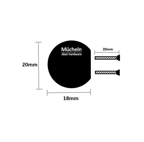 black curve cupboard knob 25 dimensions