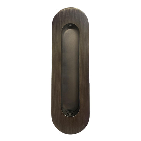 Antique Bronze Oval Sliding Door Handle 150mm | Mucheln