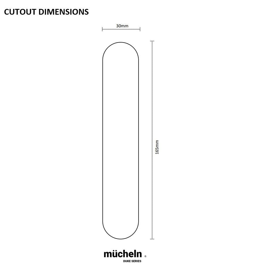 Duke passage sliding door handles Mucheln cutout