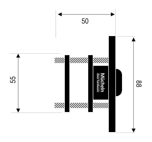 Steel Roller Bolt Catch dimensions