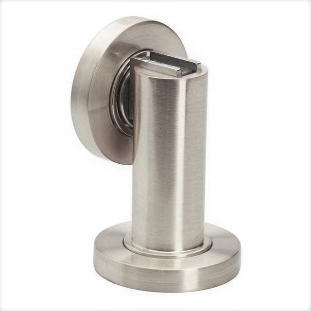 Prime-Line MP4937 Hotel Door Blocker / Security Door Stop - Nickel Finish, For In-Swinging Doors