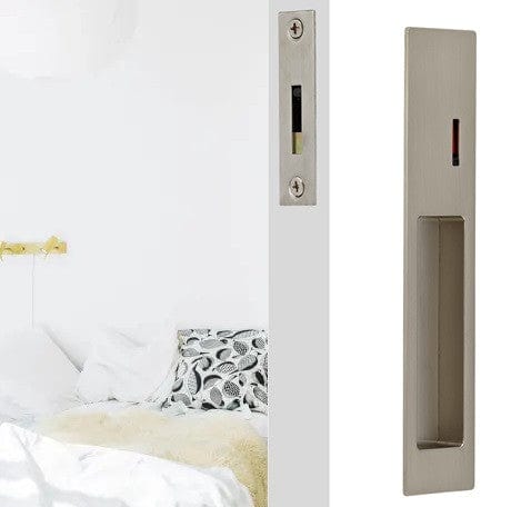 Satin Nickel Sliding Door Privacy Set I Mucheln Duke Series – HardwareBox