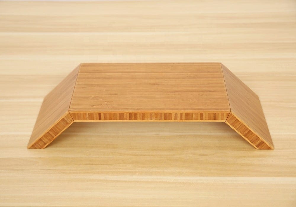 Bamboo Wood Monitor Riser Stand Front Top